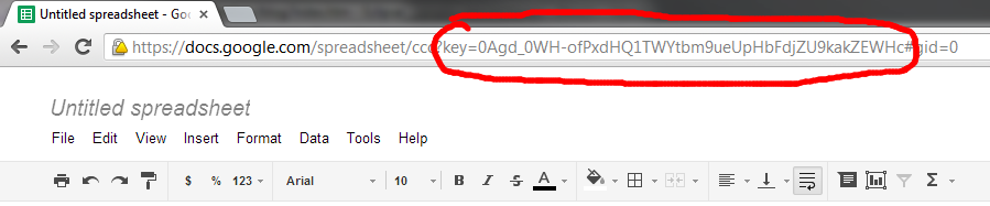 How to extract Google Docs spreadsheet key from URL